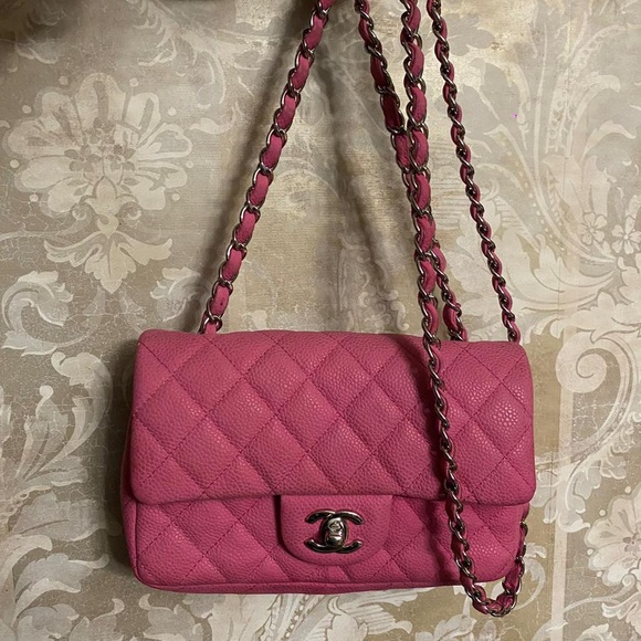 Chanel caviar leather pink small bag - Picture 10 of 16